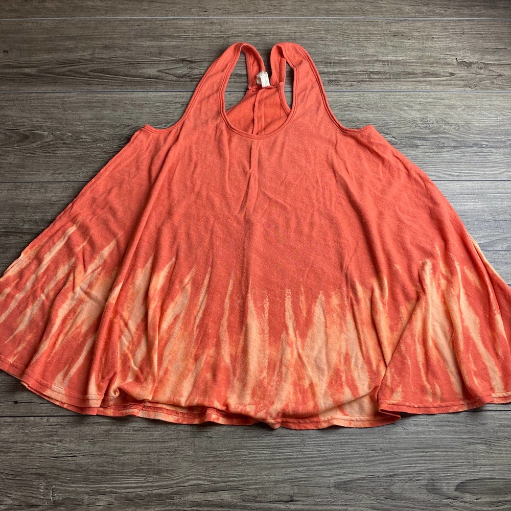 WE THE FREE Orange Tie Dye Ombre Racerback Tank M
